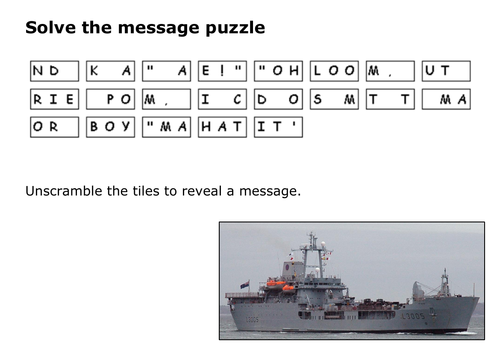 Solve the message puzzle from Simon Weston