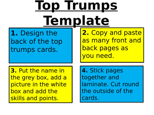 Giant Trumps style game