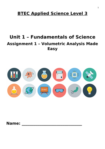 Unit 1 - Fundamentals of Science - Assignment 1 (BTEC Applied Science Level 3)