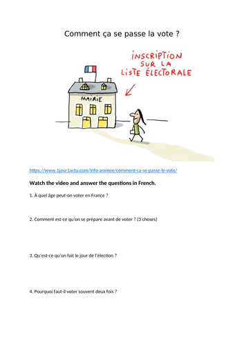 French A Level voting video questions