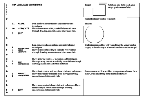 Teacher/ Student/ Peer assessment forms. Generic ks3
