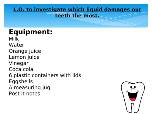 Teeth Eggshell Experiment Year 4