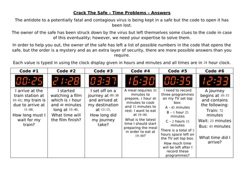 Crack The Safe - Units, Time and Compound Measures
