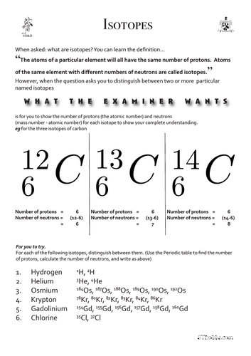 Distinguish between the isotopes