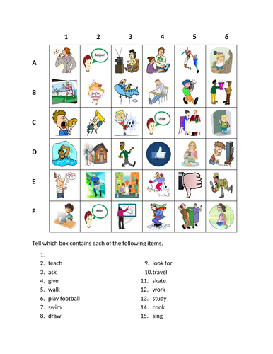 Activities in English Find it Worksheet | Teaching Resources