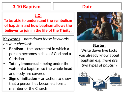 AQA B GCSE - 3.10 - Baptism