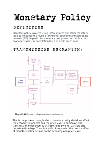 Revision Guide to Monetary Policy