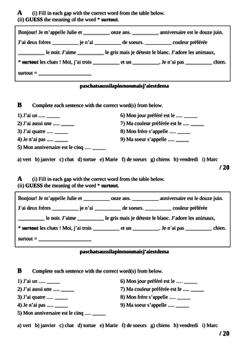 Mini Test 4 Teaching Resources