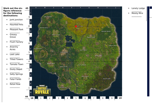 Six figure grid reference fortnite worksheet.