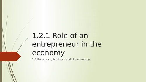 1.2 Role of entrepreneur in economy