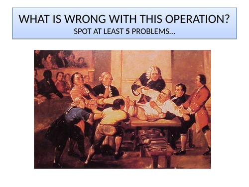 Improvements in surgery Industrial medicine James Simpson Joseph Lister Edexcel