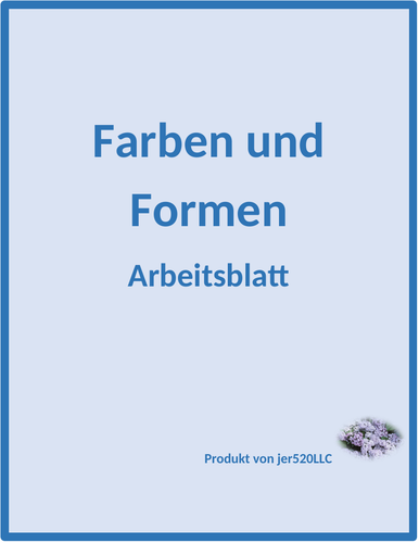 Farben und Formen (Colors and Shapes in German) Worksheet