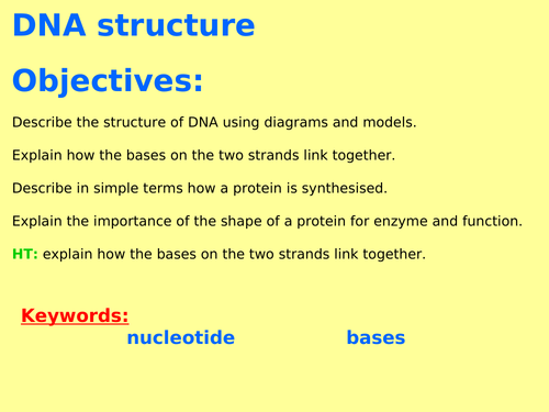 New AQA B6.4 (New Biology GCSE spec 4.6 - exams 2018) – DNA Structure (TRIPLE ONLY)