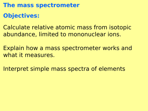AQA A level Chemistry - Mass spectrometry (Physical chemistry - atomic structure)