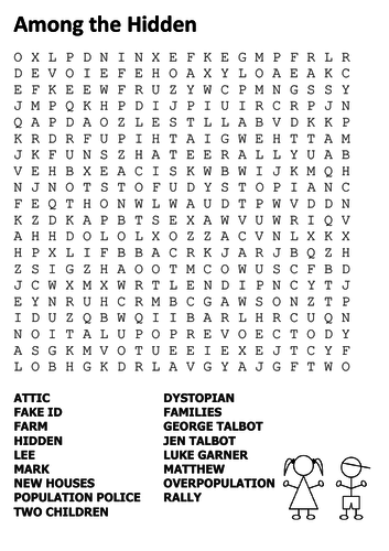 among the hidden word search by sfy773 teaching resources