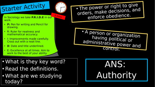 GCSE Eduqas: Social Inequality- Authority