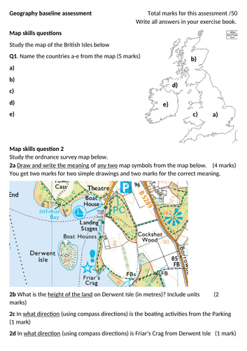 geography worksheets year 7