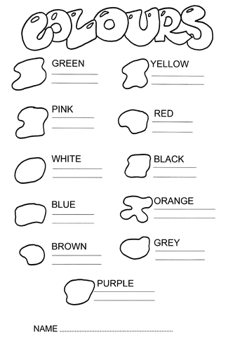 Simple Worksheets To Practice The Colours In English