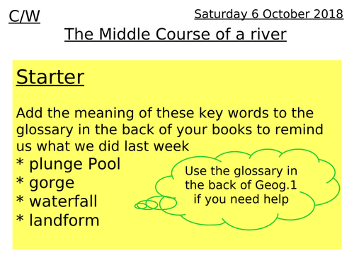 Rivers lesson 7 - The middle course of a river