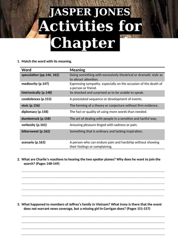 Jasper Jones - Activities for Chapters 4-6