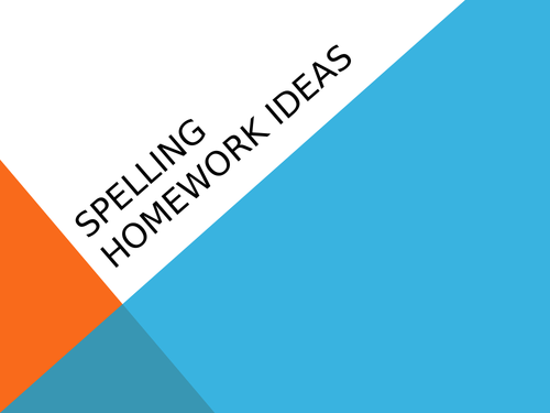 Spelling homework ideas