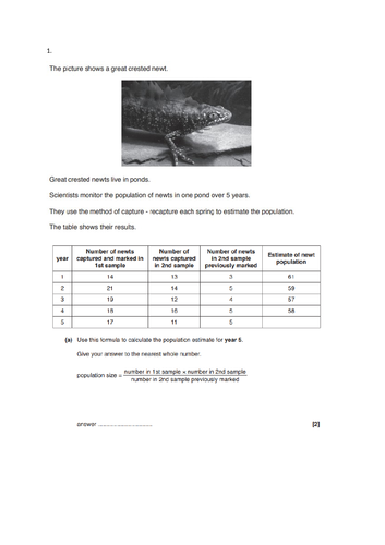 new OCR Biology (9-1)  B6.1 / B6  Monitoring and maintaining  the environment ) resource bundle