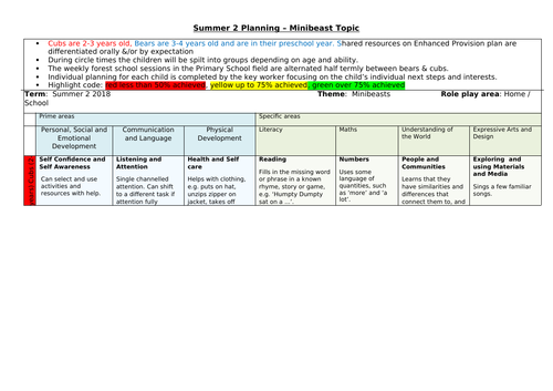 EYFS Minibeast topic