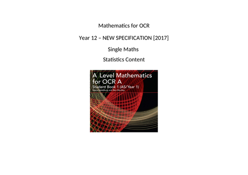 A Level Mathematics Scheme of Work (Y12) - OCR Spec A