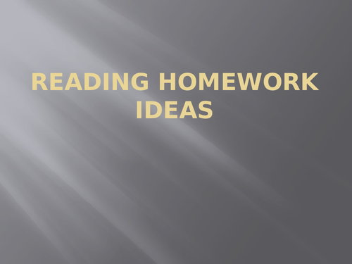 Reading homework ideas