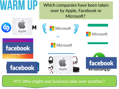 GCSE Business 9-1 Methods of Business Growth - Mergers and Takeovers