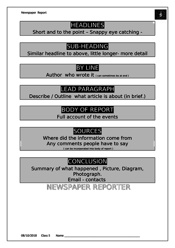 The Iron Man newspaper report writing