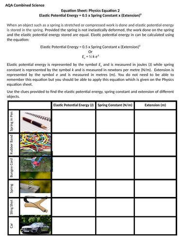 Logic Challenge: Elastic Potential Energy Equation