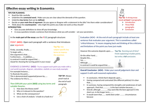 structure of economics essay