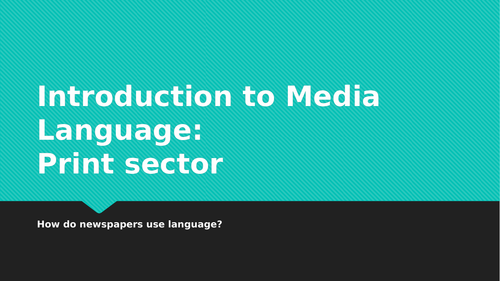 Lesson 3: Media Language (OCR A Level Media Studies)