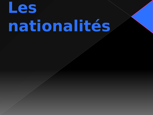 Nationalités (Nationalities in French) PowerPoint 1
