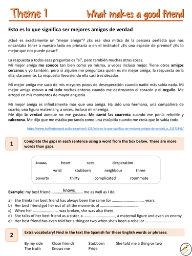 Reading skills: Lo que significa ser mejores amigos