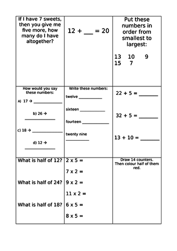 Year 2 Maths Activities (1)