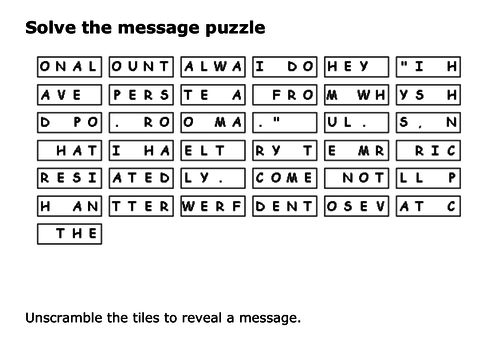 Solve the message puzzle from Joseph Zangara