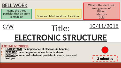 KS4 New GCSE (9-1) - Electronic Structure and Ions (AQA C1 Atomic Structure)