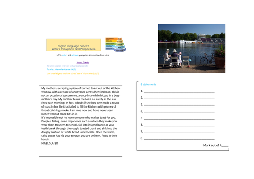 Micro teach - AQA English Language Question 1