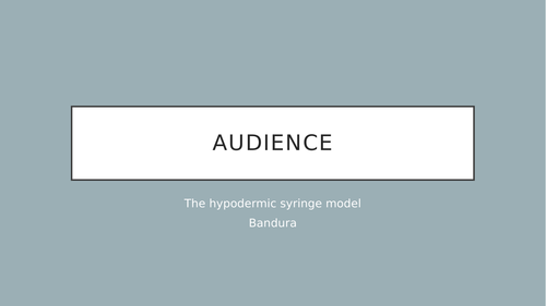Bandura Hypodermic syringe media theory
