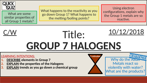 KS4 New GCSE (9-1) - Group 7 - The Halogens (AQA C2.4 The Periodic Table)