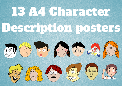 13 A4 Character Description Posters