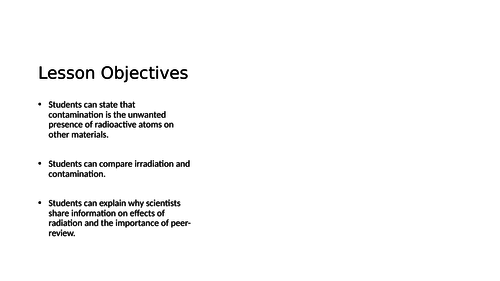 Nuclear Contamination and Irradiation