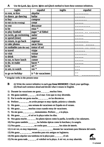 GCSE Spanish - What you normally do on holiday (the present tense)
