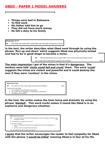 Eduqas literature paper 1 mark scheme image