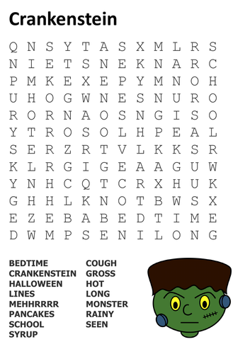 Crankenstein Word Search