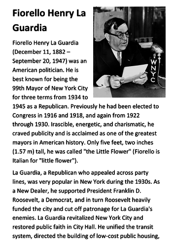 Fiorello Henry La Guardia Handout