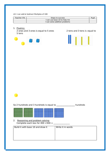 Addition and Subtraction Y3