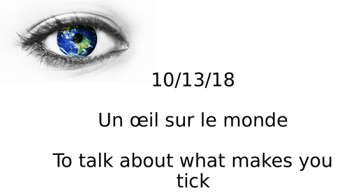 Un oeil sur le monde